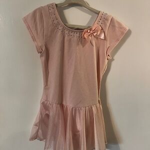 ❤️3/$10 Danskin Light Pink Leotard with Bow and Studded Neckline